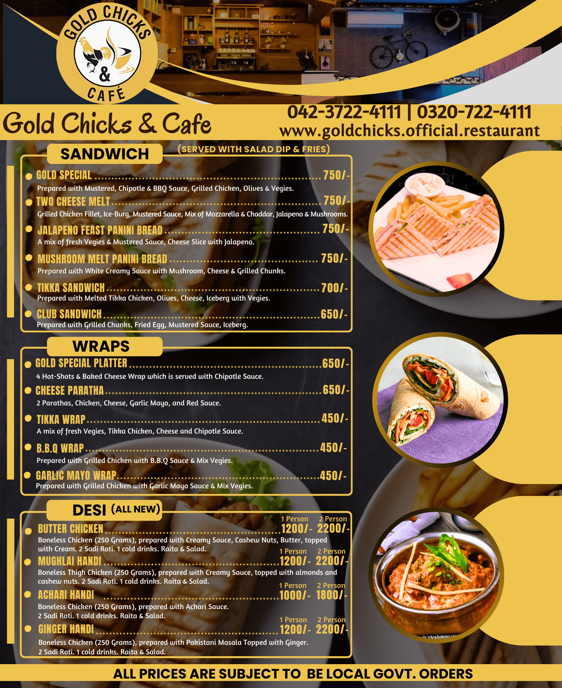 Sandwiches, Wraps & Desi